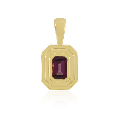 Zilveren hanger met een magenta granaat