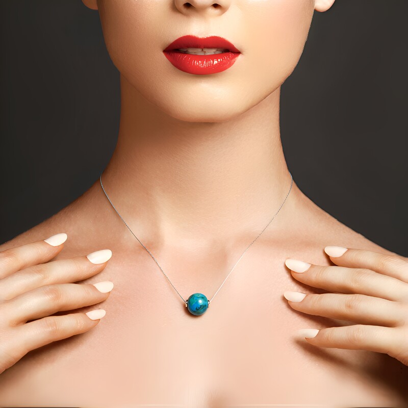 Ciondolo in argento con Crisocolla (MONOSONO COLLECTION)