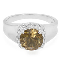Anello in argento con Quarzo Champagne