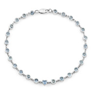 Brasilianischer Aquamarin-Silberarmband