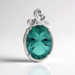 Ciondolo in argento con Fluorite Blu Caraibico