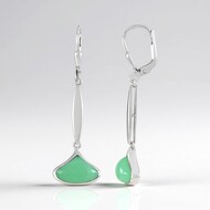 Zilveren oorbellen met chrysopraasstenen (KM by Juwelo)