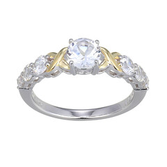 Zilveren ring met een witte topaas (Adela Silber)