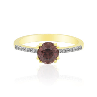 Pinkfarbener Zirkon-Goldring
