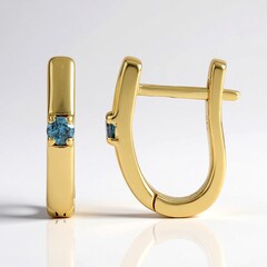 Orecchini in argento con Diamante Blu I2