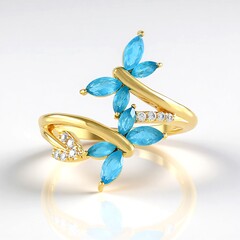 Anello in argento con Apatite Blu Neon