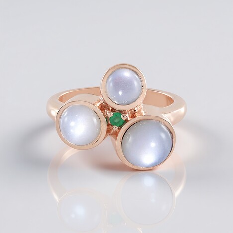 Anello in argento con Pietra di Luna Bianca (KM by Juwelo)