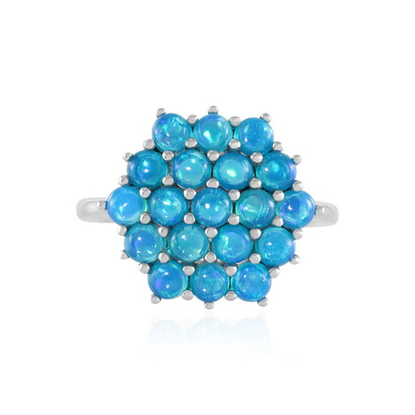 Anello in argento con Opale Blu dell'Etiopia