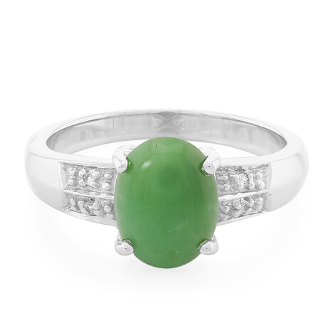 Anello in argento con Crisoprasio Imperiale