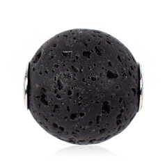 Pendentif en argent et Lave noire