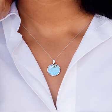 Zawieszka ze srebra - Larimar