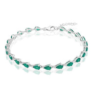 Grüner Quarz-Silberarmband