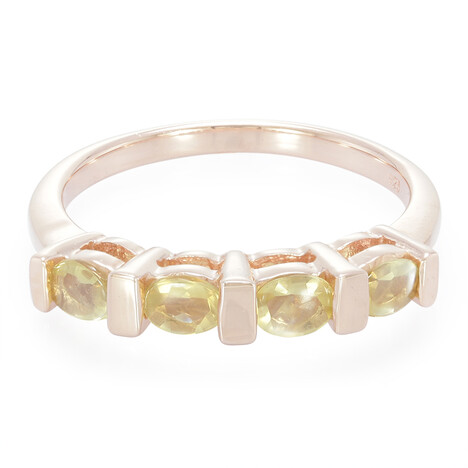 Anello placcato in oro con Pietra di Sole Lunare