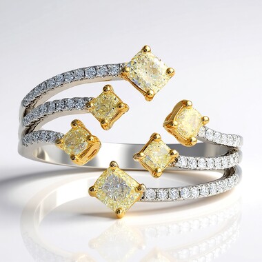 Gelber SI2 Brillant-Goldring (CIRARI)