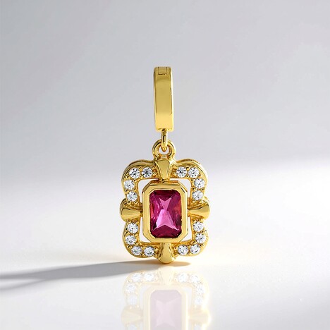 Ciondolo in argento con Tormalina Rosa Nigeriana