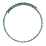 Stalen halsband met een Mozambique robijn (Riya)