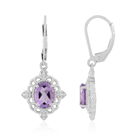 Lavendel-Amethyst-Silberohrringe