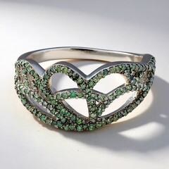 Anello placcato in platino con Diamante Fancy