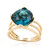 Bague en or et Apatite bleu caraïbe (de Melo)