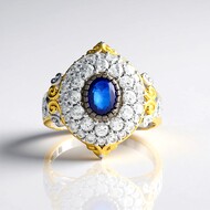 Cobalt Spinel Silver Ring (Gems en Vogue)