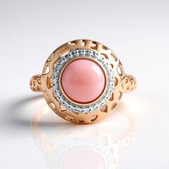 Anello in argento con Opale Rosa di Machu Picchu