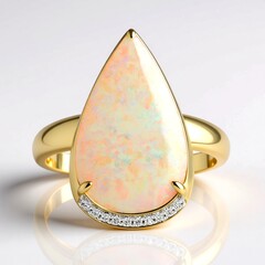 Anello in oro con Opale di Mintabie (AMAYANI)