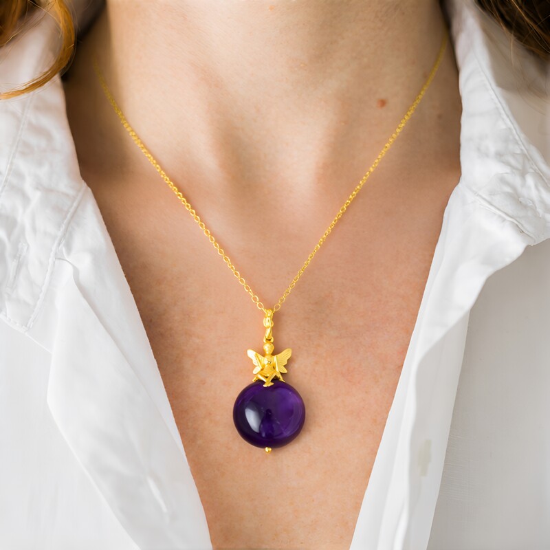 Amethyst-Silberhalskette (Gems en Vogue)