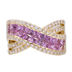 Pinkfarbener Saphir-Goldring