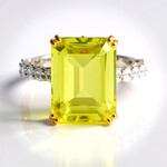 Bague en argent et Quartz de l'Ouro Verde (Gems en Vogue)