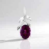 Pendentif en argent et Grenat magenta