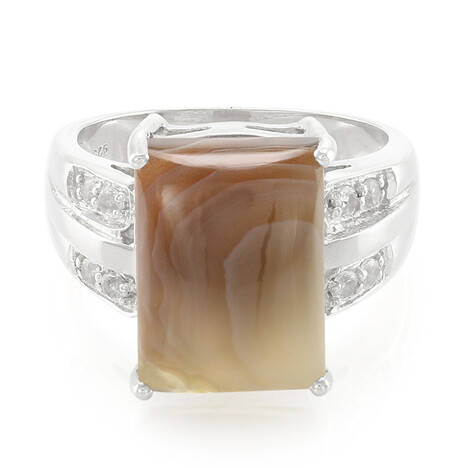 Bague en argent et Agate du Botswana