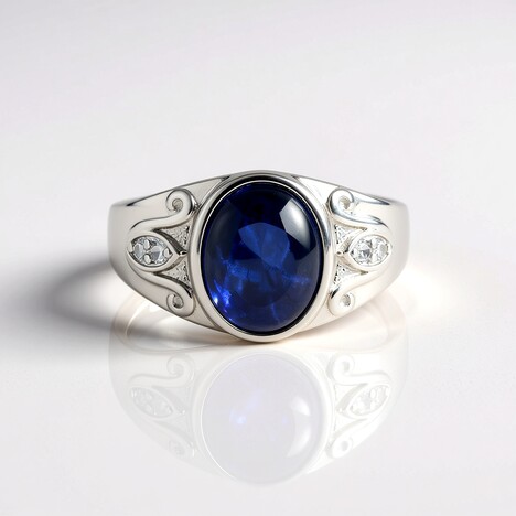Anello in argento con Zaffiro Stellato Blu