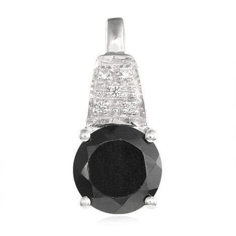 Zilveren hanger met een zwarte spinel