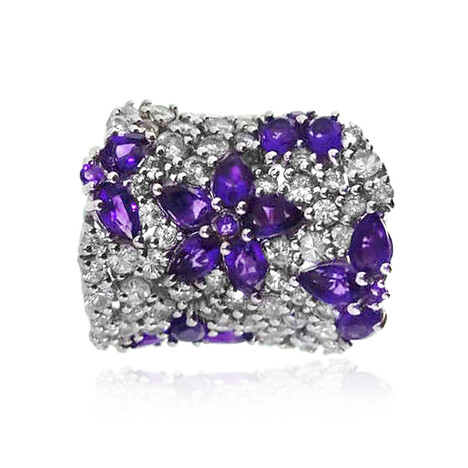 Bague en argent et Améthyste de Zambie (Dallas Prince Designs)