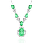 Collana in argento con Quarzo Verde Smeraldo