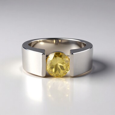 Anillo en plata con Berilo amarillo