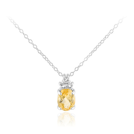 Citrin-Silberhalskette