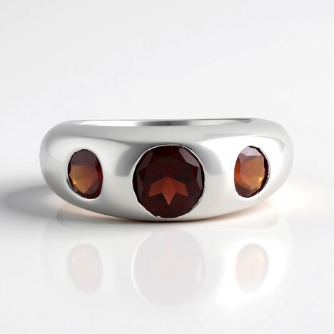Anello in argento con Granato Mozambico (de Melo Essence)