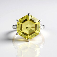 Anello in argento con Quarzo Limone