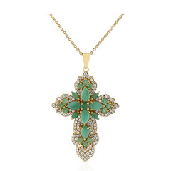 Collier en argent et Emeraude du Brésil