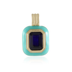 Pendentif en argent et Saphir bleu de Madagascar (Adela Silber)