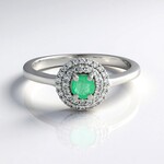 Anello in argento con Smeraldo Colombiano