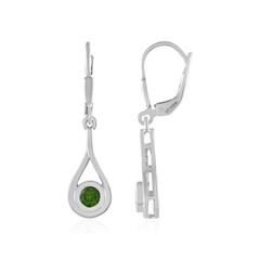 Boucles d'oreilles en argent et Diopside de Russie