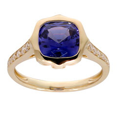 Gouden ring met een AAA tanzaniet (CIRARI)