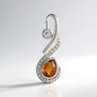 Ciondolo in argento con Quarzo Arancione