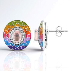 Orecchini in argento con Quarzo Rosa