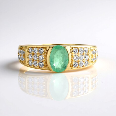 Anello in argento con Smeraldo Russo (Adela Silber)