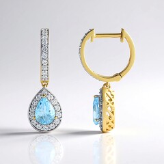 Orecchini in argento con Topazio Blu Cielo