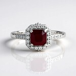 Bague en argent et Rubis de Madagascar