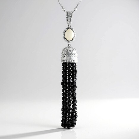 Collier en argent et Agate blanche (Dallas Prince Designs)